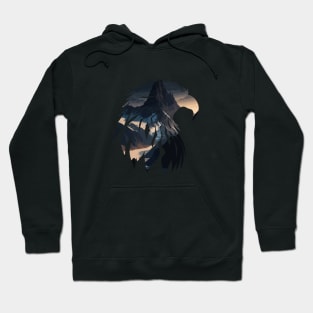 Eagle Silhouette with Mountain View Hoodie